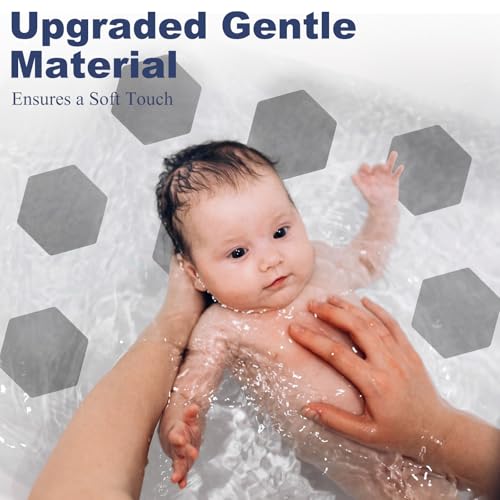 Gecork 28 PCS Shower Floor Non Slip Stickers with Strong Adhesive, Invisible & Durable Anti Slip Shower Stickers with Scraper for Bath Tub, Pools and Stairs(Grey,Hexagon) - Image 4