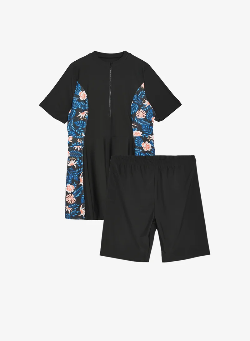 Ella Plus Printed Swimsuit With Shorts