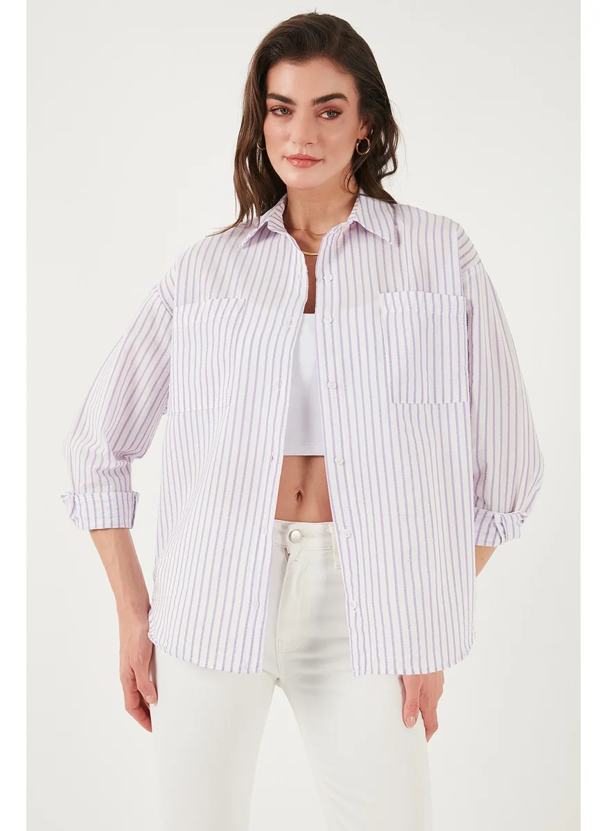 Lela Regular Fit Long Sleeve Striped Shirt Women's Shirt 6772875