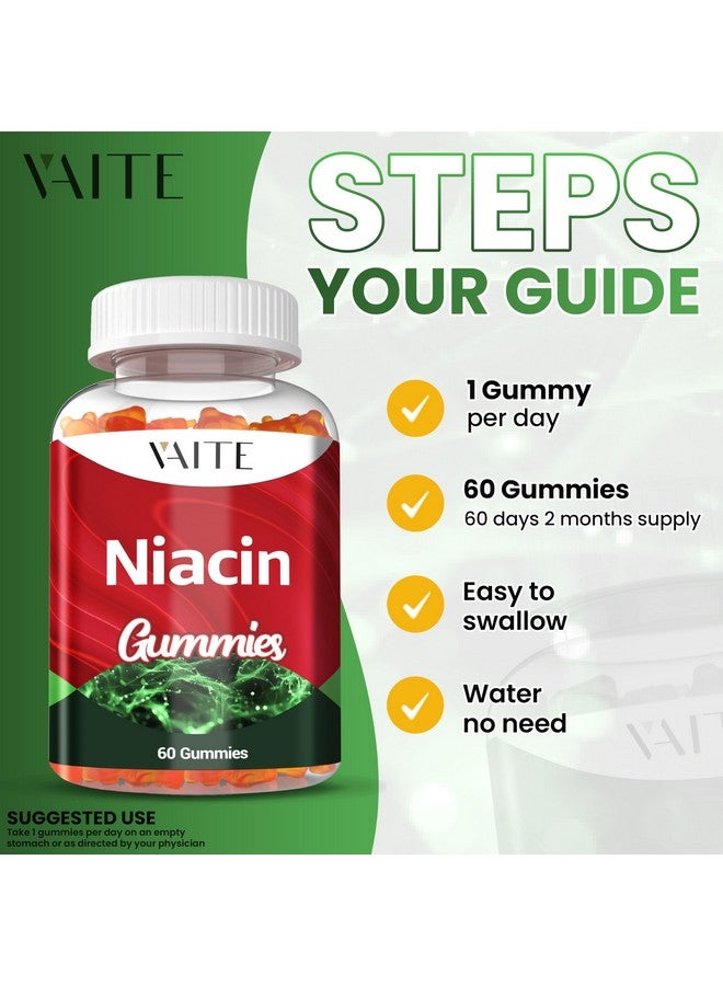 VAITE مكمل نياسين (فيتامين ب3) 1000 ملغ - دعم مضاد للأكسدة والطاقة، حمض نيكوتينيك لتحويل المغذيات وترطيب البشرة، خالي من السكر، 60 حبة جيلاتينية نباتية، غير معدلة وراثيًا، قابلة للمضغ يوميًا - Image 4