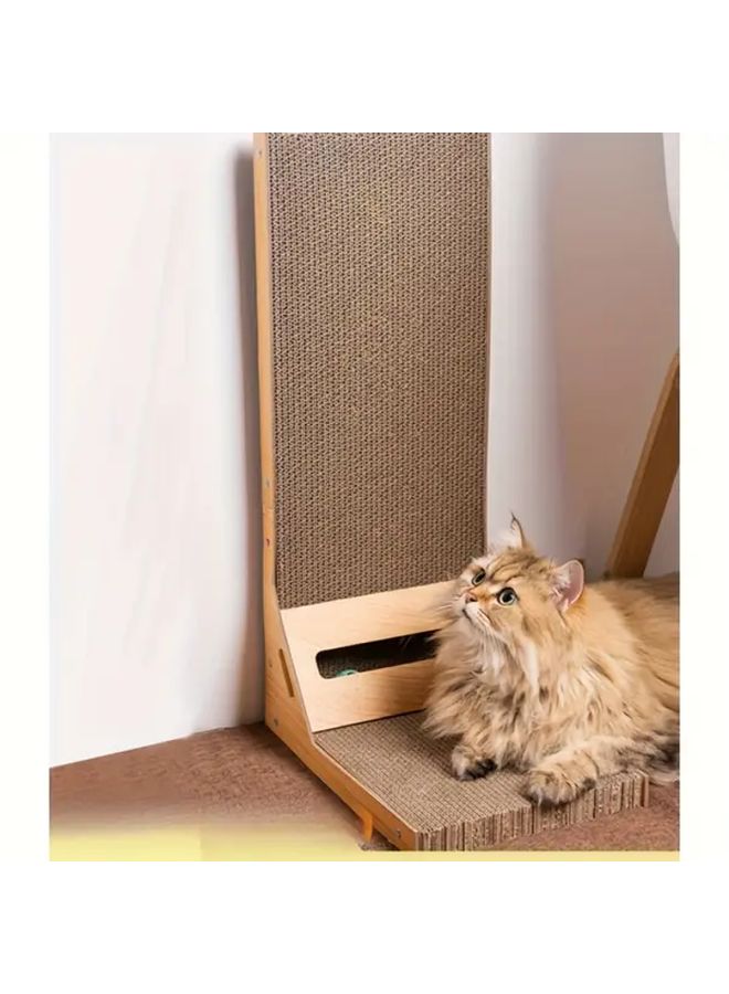 العصا العمودية على شكل حرف L لاستثارة القطط مع جرس وخداشات مقاس 9.45 × 13.39 × 23.62 بوصة - Image 1