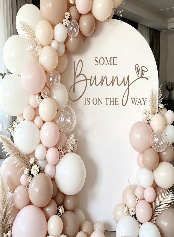 Dvehdbay Some Bunny is On The Way Baby Shower - Some Bunny is On The Way Sign Decal for Backdrop Balloons Arch, Rabbit Themed First Birthday Decorations for Girl, 1st Party Banner Supplies (Not Balloon Arch) - Image 1