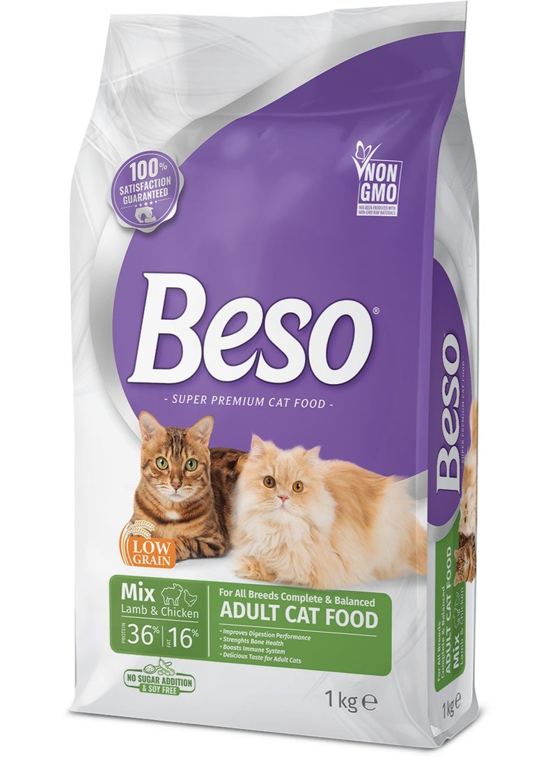 Beso Lamb and Chicken Dry Food for Adult Cats 1kg - Image 1