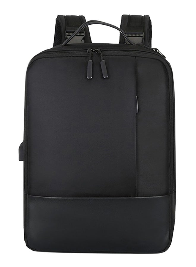 Multi-Functional Laptop Backpack with External USB Charging Port, Black - Image 1