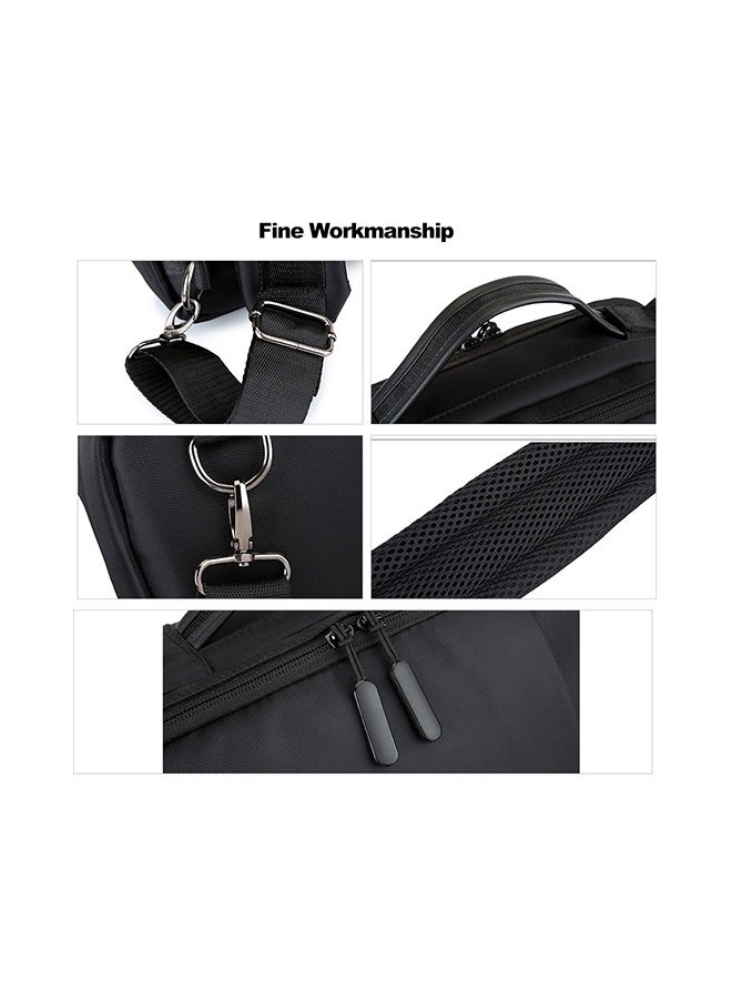 Multi-Functional Laptop Backpack with External USB Charging Port, Black - Image 3