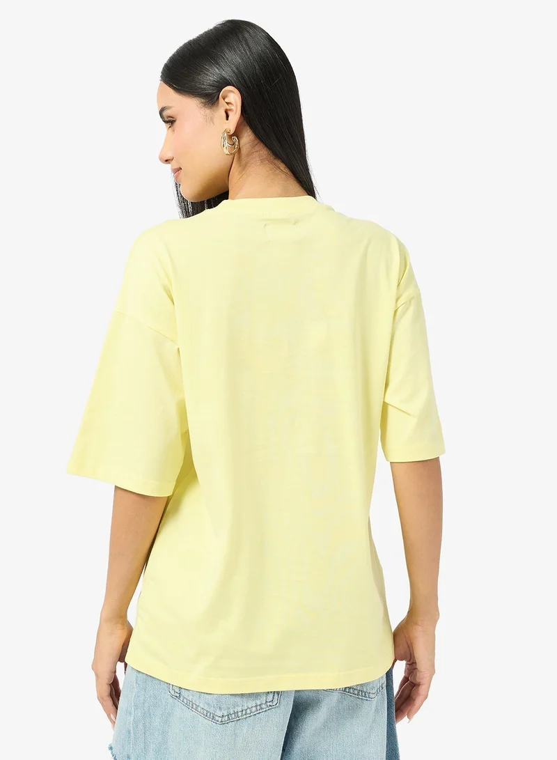 Ginger Cotton Oversize Travel Graphic T-shirt