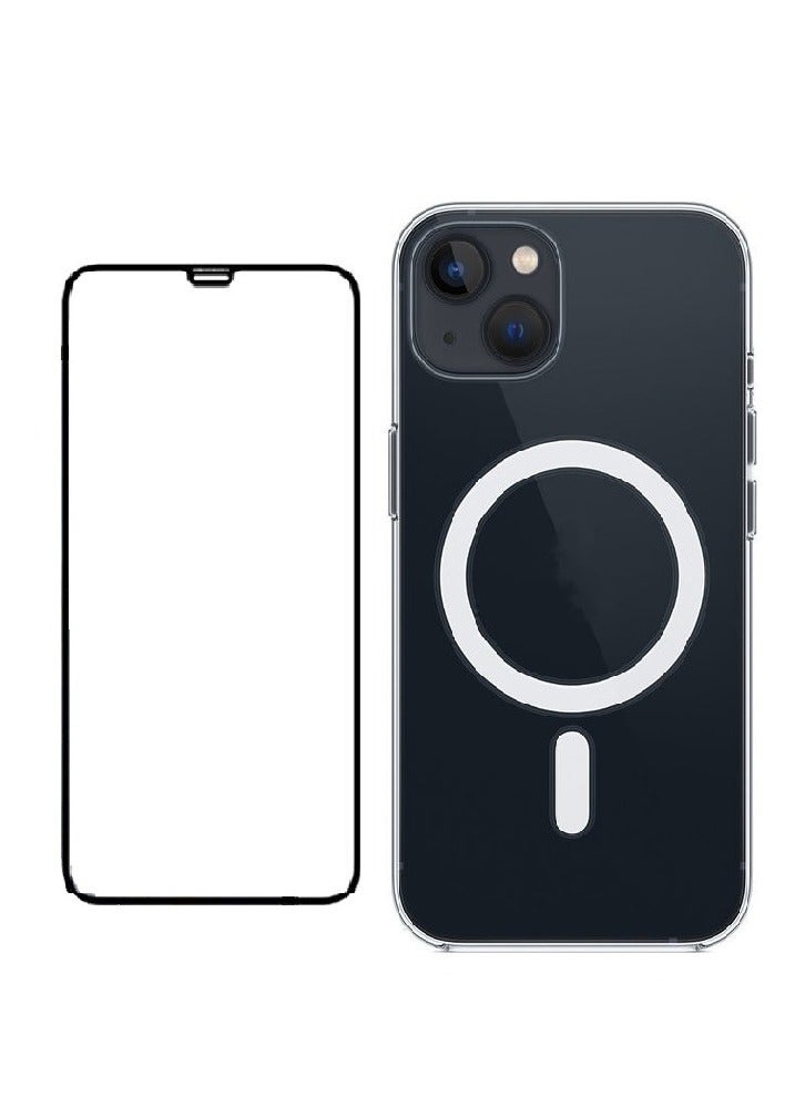HEXABEX 2in1 Screen Protector with Clear Magsafe Case for iPhone 13 - Image 1