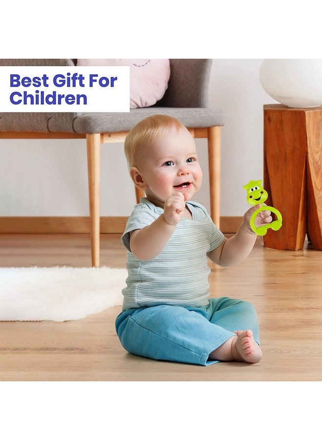 Cable World Infant Colourful Plastic Non Toxic Set Of 7 Attractive Rattles And Teathers For New Borns, Baby,Kid (Multi Color) - Image 4