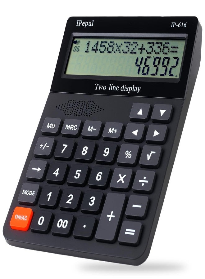 iPepul Desk Calculator, Basic Desktop Calculators Big Buttons and 2 Line Display, 4 Function Simple Calculator, Large Talking Calculator Office Supplies for Office Business School Students - Image 1