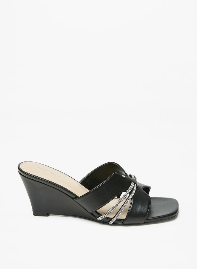 Flora Bella By Shoexpress Women's Embellished Slip-On Wedge Sandals Ramadan Collection - Image 1