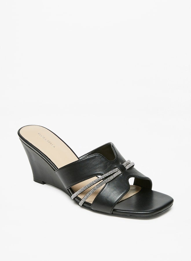 Flora Bella By Shoexpress Women's Embellished Slip-On Wedge Sandals Ramadan Collection - Image 3