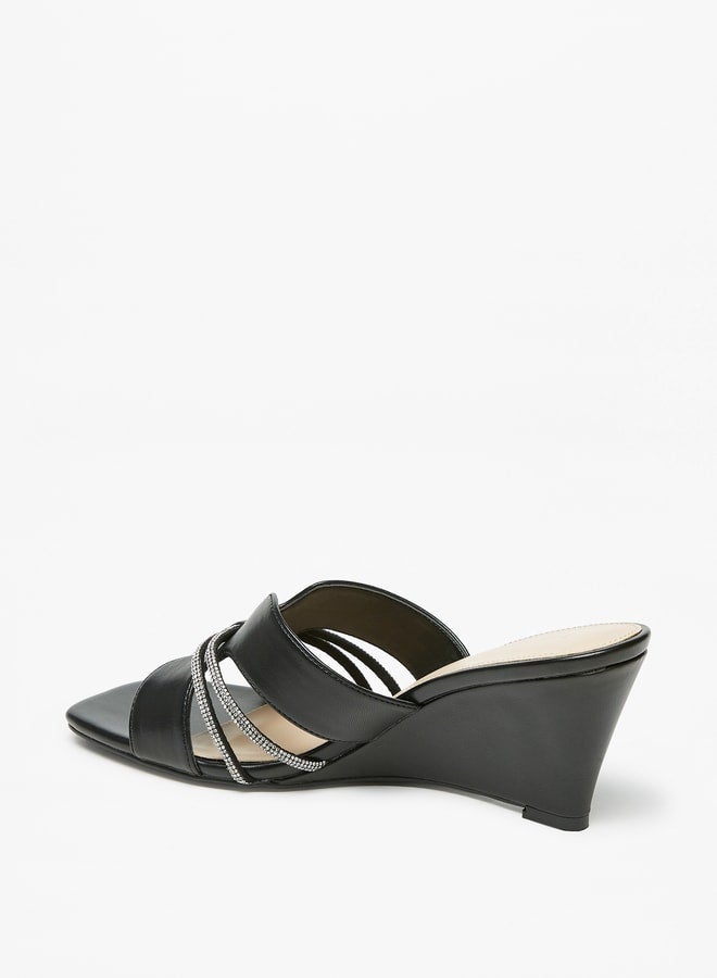 Flora Bella By Shoexpress Women's Embellished Slip-On Wedge Sandals Ramadan Collection - Image 2