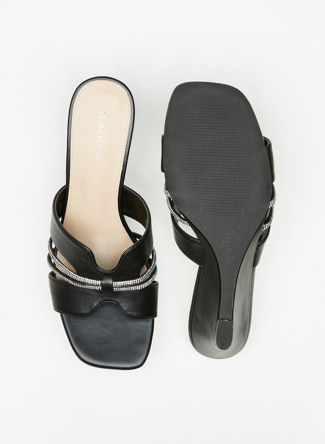 Flora Bella By Shoexpress Women's Embellished Slip-On Wedge Sandals Ramadan Collection - Image 4