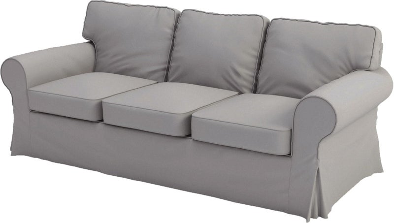 Custom Slipcover Replacement Heavy Cotton Ektorp 3 Seat Sofa Cotton Cover Replacement Compatible with IKEA Ektorp Three Seat Sofa Slipcover Light Gray Durable Cotton 