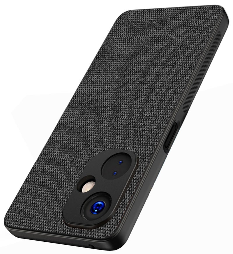 Kapa Soft Full Fabric Protective Back Case Cover for OnePlus Nord CE 3 Lite | Shockproof Slim Hard Anti Slip Back Case (Black), PC+Cloth - Image 1