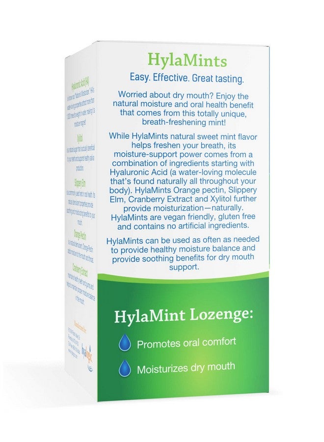 هالوجيك حلوى النعناع من هيامينتس لعلاج جفاف الفم - نكهة النعناع الخالية من السكر - معطر طبيعي للنفس مع حمض الهيالورونيك، مستخلص التوت البري، إكسيليتول، الدردار الزلق، البكتين البرتقالي (60 قطعة) - Image 2