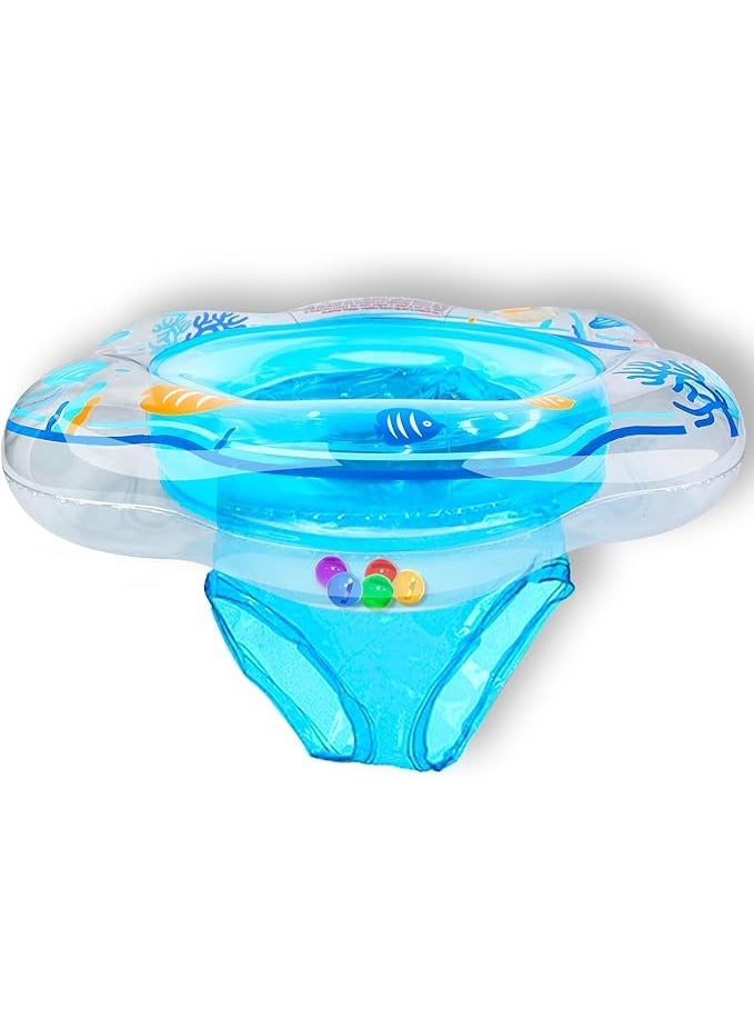 Inflatable Swim Float Seat Baby Pool Float with Double Airbag Safety Seat for Toddler & Infant 6-12 Months, Inflatable Infant Pool Float for Swim Training, Bathtub Water Play  - Image 1