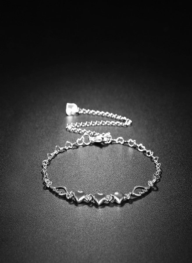 Cutesmile Fashion Jewelry 925 Sterling Silver Love Heart Angel Wings Chain Anklet - Image 4