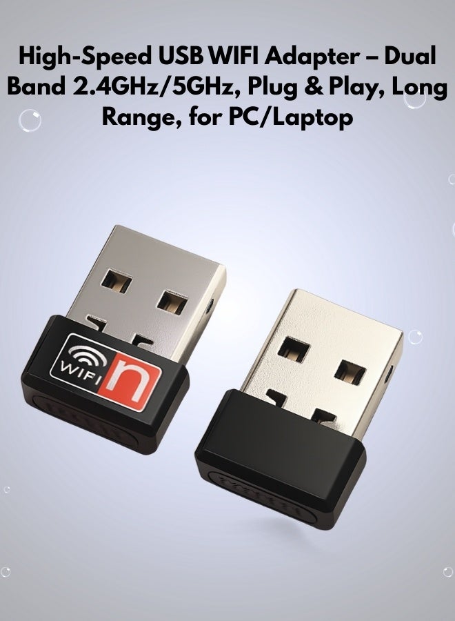 USB WiFi Bluetooth Adapter 150Mbps Dual Band 2.4GHz/5GHz for Middle East Desktop WiFi Dongle, Strong Signal Receiver for PC/Laptop, Plug & Play - Image 1