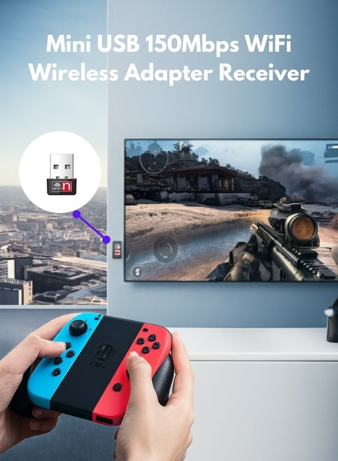 USB WiFi Bluetooth Adapter 150Mbps Dual Band 2.4GHz/5GHz for Middle East Desktop WiFi Dongle, Strong Signal Receiver for PC/Laptop, Plug & Play - Image 4