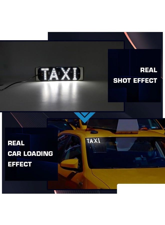 YSY Taxi Light, Taxi LED Sign Decor, Taxi LED Light Logo, Flashing Hook on Car Window with DC12V Car Charger Inverter for Driver (White) - Image 5