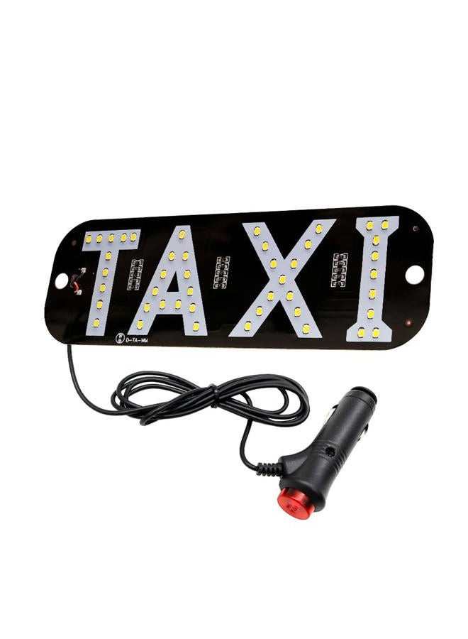 YSY Taxi Light, Taxi LED Sign Decor, Taxi LED Light Logo, Flashing Hook on Car Window with DC12V Car Charger Inverter for Driver (White) - Image 2