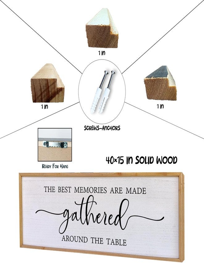 Surfapans The Best Memories Are Made Gathered Around The Table Dining Room Sign 40”X15” Dining Room Wall Art (Wood) - Image 2