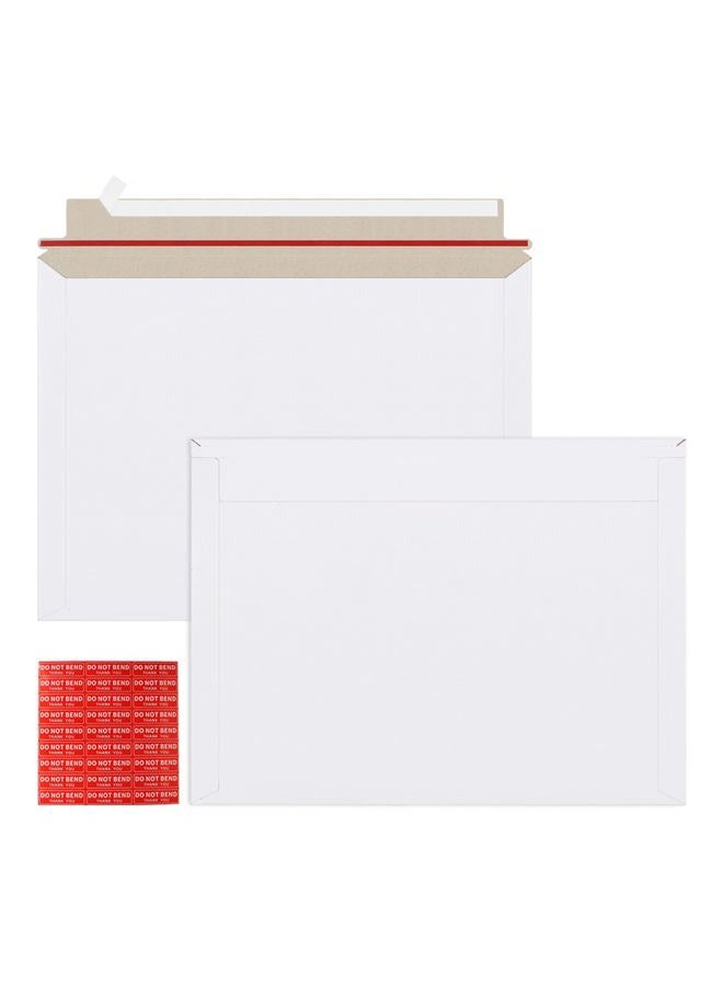 zmybcpack 50 Pack 10x13.5 inch Rigid Mailer Self Seal Photo Document Mailers Stay Flat White Cardboard Envelopes White Photography Mailers for Papers,Photos, Document - Image 1