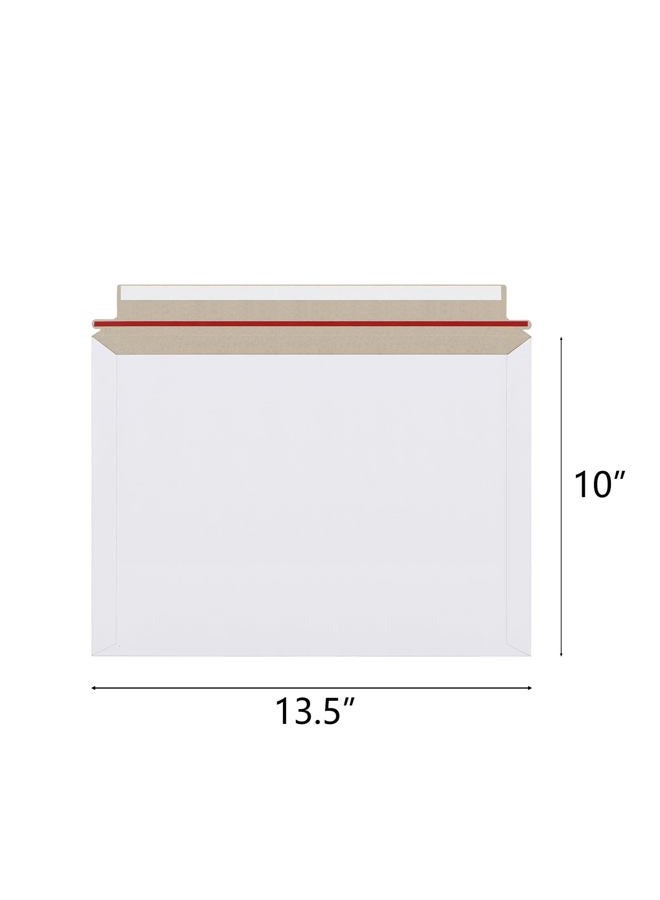 zmybcpack 50 Pack 10x13.5 inch Rigid Mailer Self Seal Photo Document Mailers Stay Flat White Cardboard Envelopes White Photography Mailers for Papers,Photos, Document - Image 2