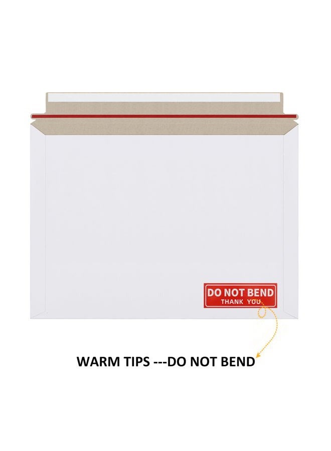 zmybcpack 50 Pack 10x13.5 inch Rigid Mailer Self Seal Photo Document Mailers Stay Flat White Cardboard Envelopes White Photography Mailers for Papers,Photos, Document - Image 4