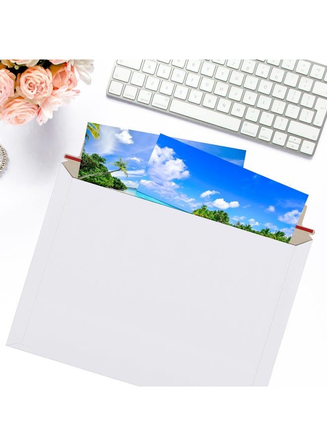 zmybcpack 50 Pack 10x13.5 inch Rigid Mailer Self Seal Photo Document Mailers Stay Flat White Cardboard Envelopes White Photography Mailers for Papers,Photos, Document - Image 5
