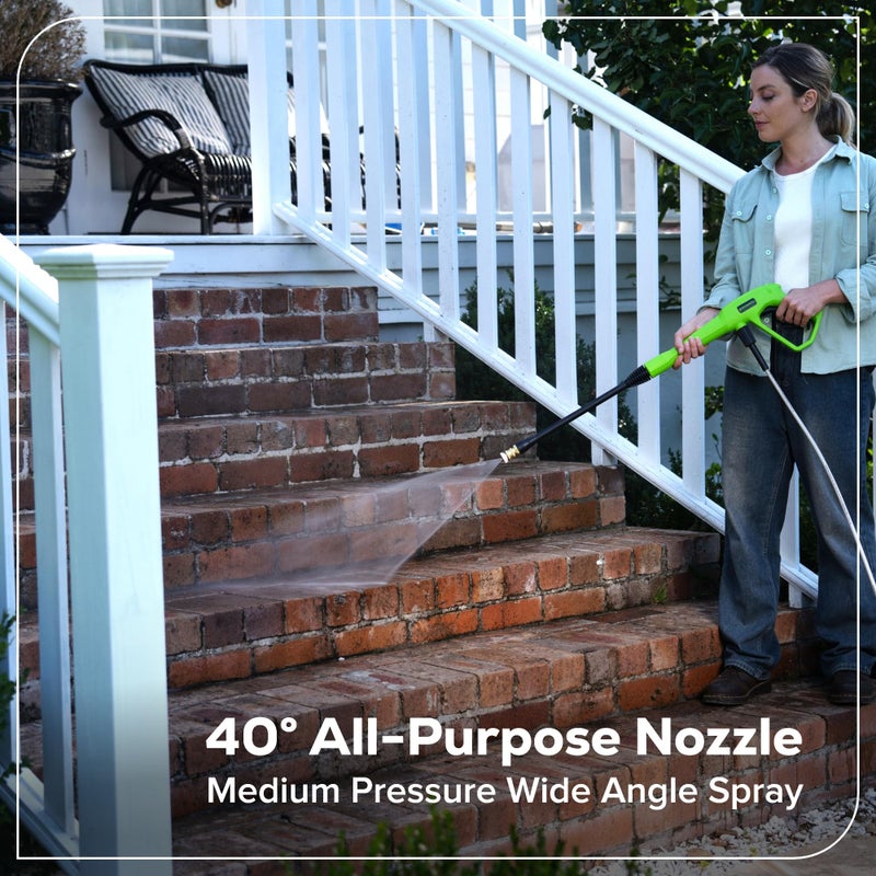 Greenworks 1700 PSI and 1.2 GPM Pressure Washer - Ultra Compact & Lightweight, Ideal for Cleaning patios, Decks, Sidewalks, Outdoor Furniture, Bikes, Cars, and Small Driveway Areas. - Image 5