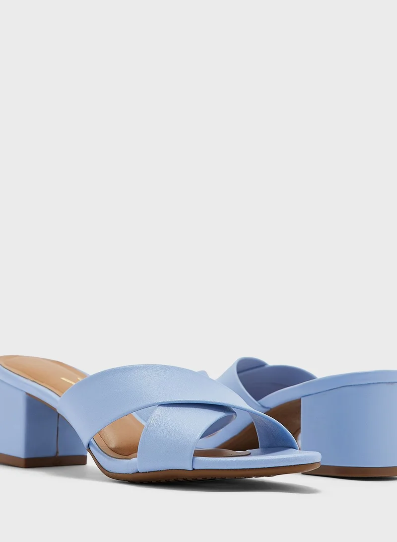VIZZANO Zoe Cross Strap Mid Heel Sandals
