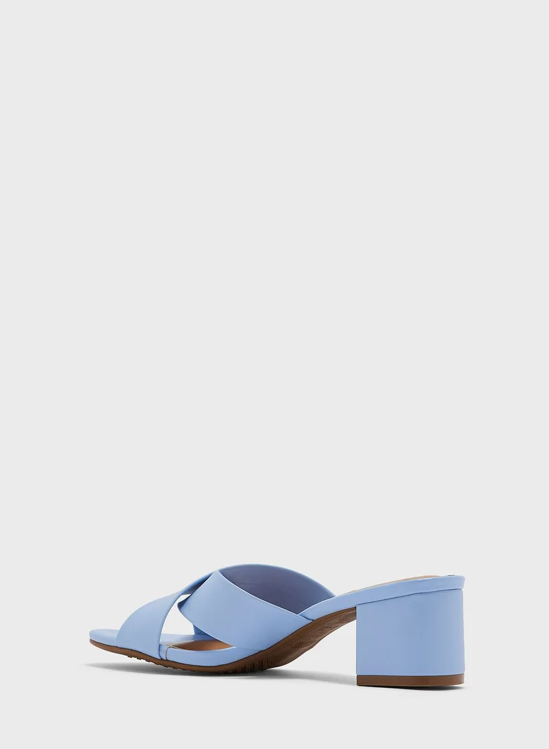 VIZZANO Zoe Cross Strap Mid Heel Sandals