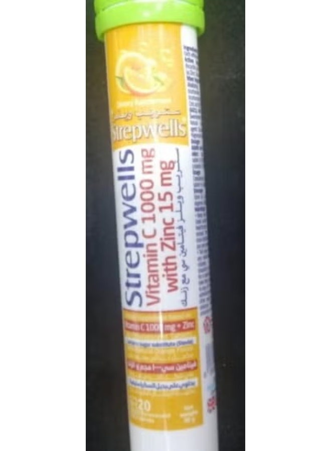 ستريب ويلز فيتامين سي 1000 ملغ مع الزنك 15 ملغ 20 قرصًا - Image 2