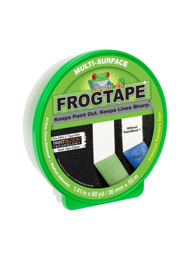 Frogtape 1358465 Multi-Surface Painter S Tape With Paintblock  Medium Adhesion  1.41  Wide X 60 Yards Long  Green - Image 1