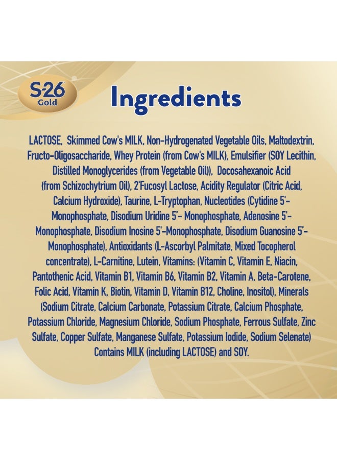 S26 GOLD 4 Stage 4, 3-6 Years Milk Powder for Kids Tin 800g - Image 4