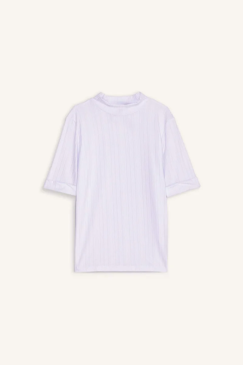Defacto Regular Fit Half Turtleneck Ribbed Camisole T-Shirt