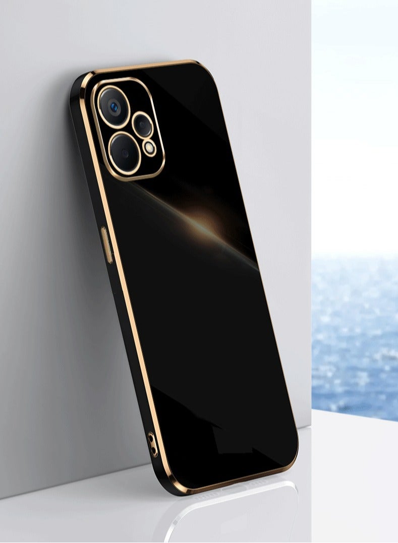 realme 9 Pro+ 5G Black Mobile Phone Case Cover, Luxury Plating Soft Back Cover, Raised Full Camera Protection - Image 1