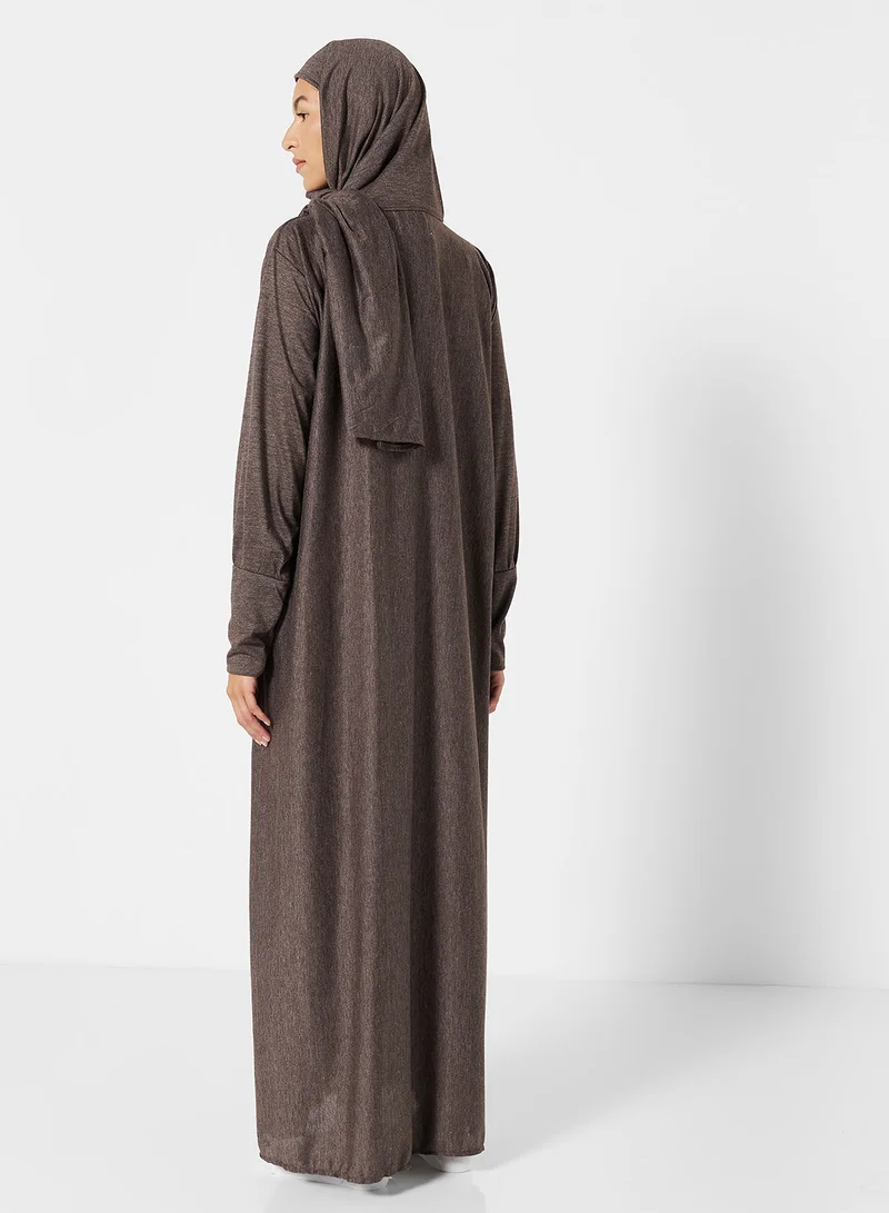 Hayat Praying Dress In Plain Colour With Attached Veil