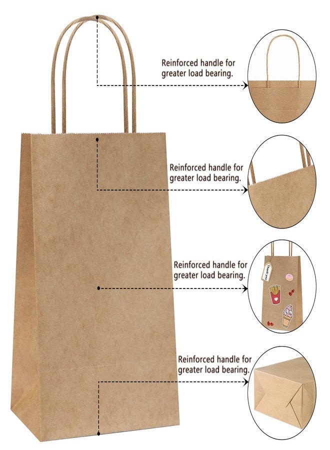 REMTAP Gift Paper Bags 5.9×3.2×8.2 50Pcs Kraft Bags with Handles Bulk Gift Bags for Wedding Party Craft Retail Packaging, Shopping, Party Favor, Retail Bag (Brown-S-50pcs, 5.9×3.2×8.2) - Image 3