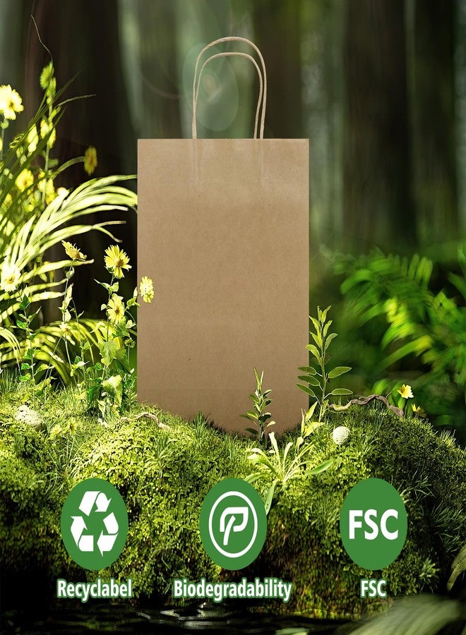 REMTAP Gift Paper Bags 5.9×3.2×8.2 50Pcs Kraft Bags with Handles Bulk Gift Bags for Wedding Party Craft Retail Packaging, Shopping, Party Favor, Retail Bag (Brown-S-50pcs, 5.9×3.2×8.2) - Image 4