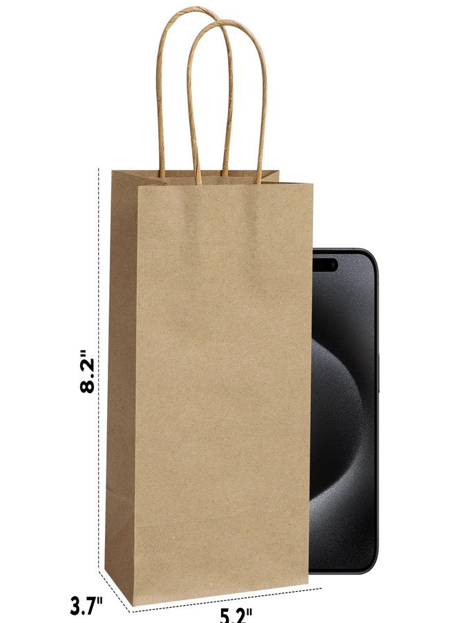 REMTAP Gift Paper Bags 5.9×3.2×8.2 50Pcs Kraft Bags with Handles Bulk Gift Bags for Wedding Party Craft Retail Packaging, Shopping, Party Favor, Retail Bag (Brown-S-50pcs, 5.9×3.2×8.2) - Image 2