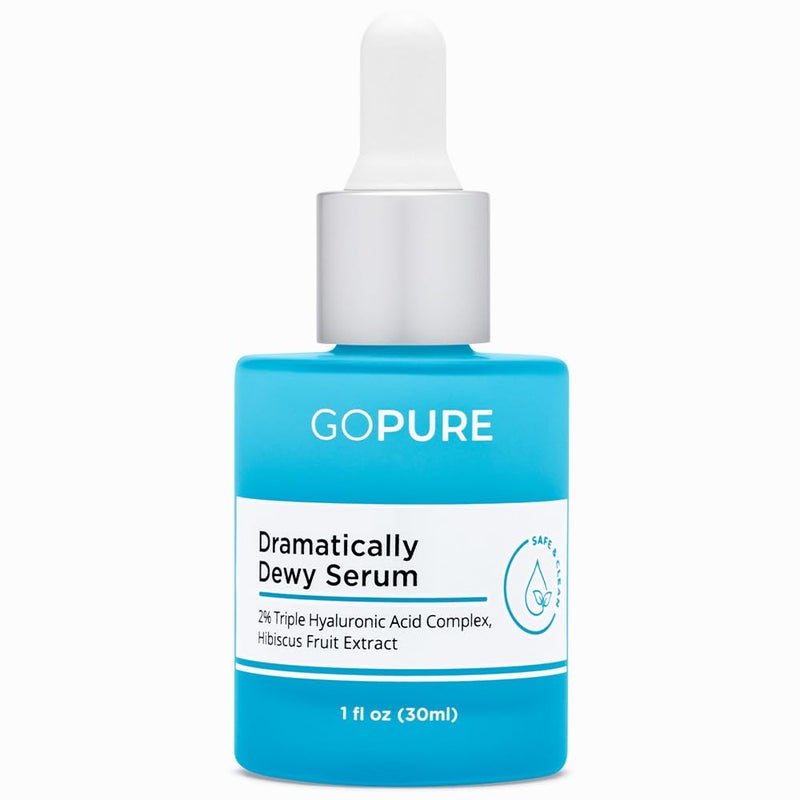 goPure Hyaluronic Acid Dramatically Dewy Serum - Hyaluronic Acid Serum for Face in a Nourishing Formula with Aloe Vera and Hibiscus Extract for Visibly Hydrated, Smoother-Looking Skin - 1 fl oz - Image 1