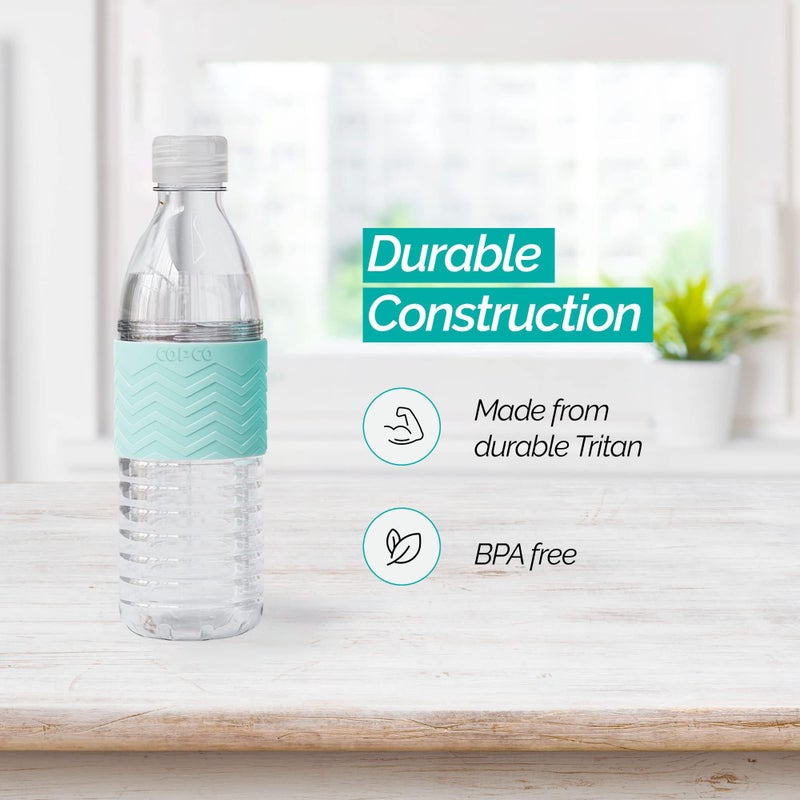 Copco Hydra 16.9 oz Water Bottle with Leak-Proof Lid - Tritan Reusable with Textured Grip Sleeve - BPA-Free, Shatter-Resistant, Dishwasher Safe for Travel, Gym, Work, Outdoors (Robins Egg Blue) - Image 3