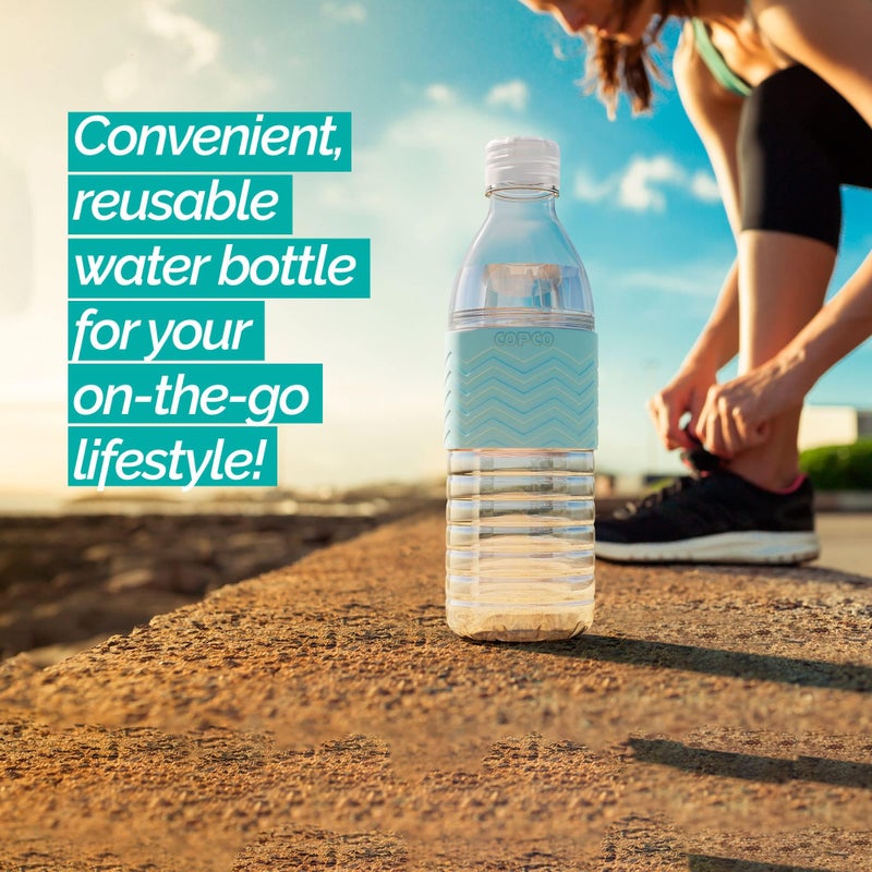 Copco Hydra 16.9 oz Water Bottle with Leak-Proof Lid - Tritan Reusable with Textured Grip Sleeve - BPA-Free, Shatter-Resistant, Dishwasher Safe for Travel, Gym, Work, Outdoors (Robins Egg Blue) - Image 2