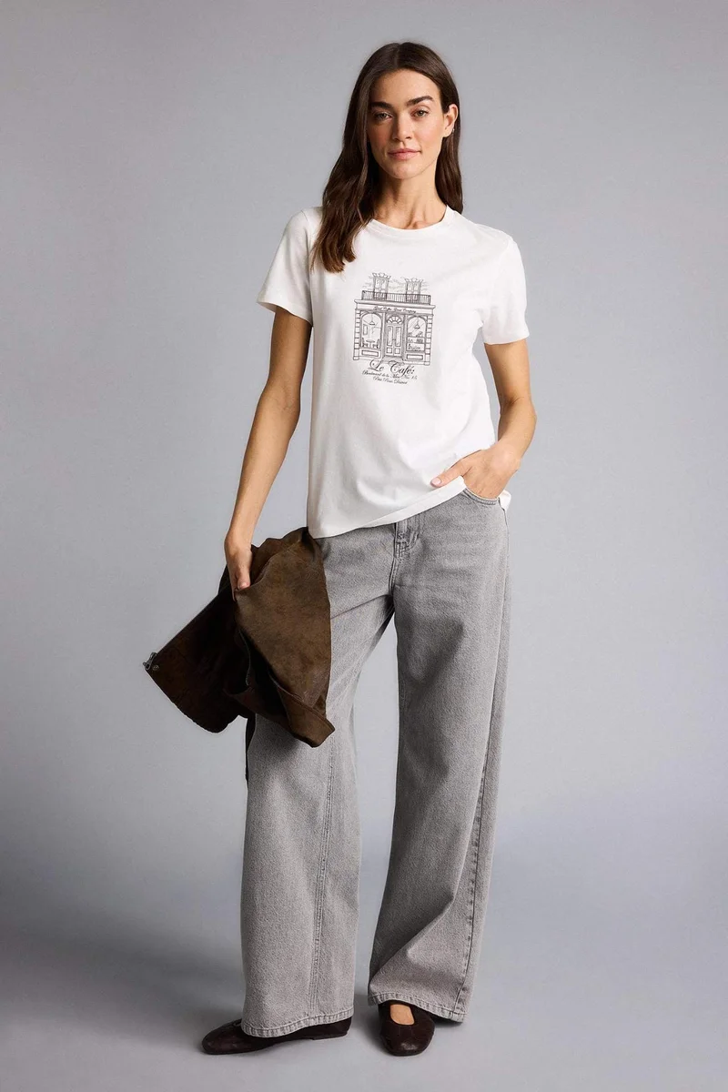 Defacto Regular Fit Crew Neck Printed Short Sleeve T-Shirt