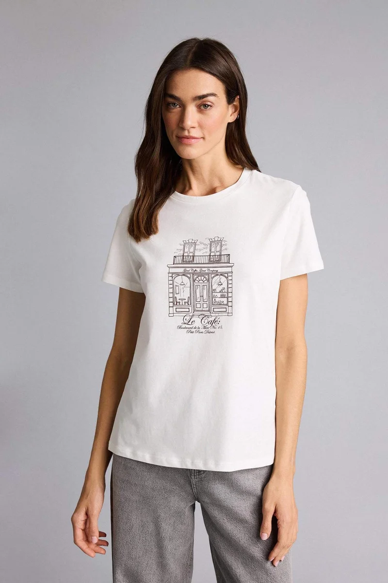 Defacto Regular Fit Crew Neck Printed Short Sleeve T-Shirt