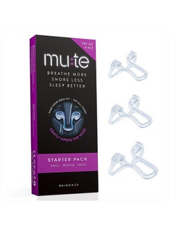 Rhinomed MUTE by Rhinomed Nasal Dilator for Snore Reduction Starter Pack Increases Airflow Anti Snoring Devices Nasal Dilators for Sleeping Transparent Internal Nasal Dilator Snoring Solution  - Image 1