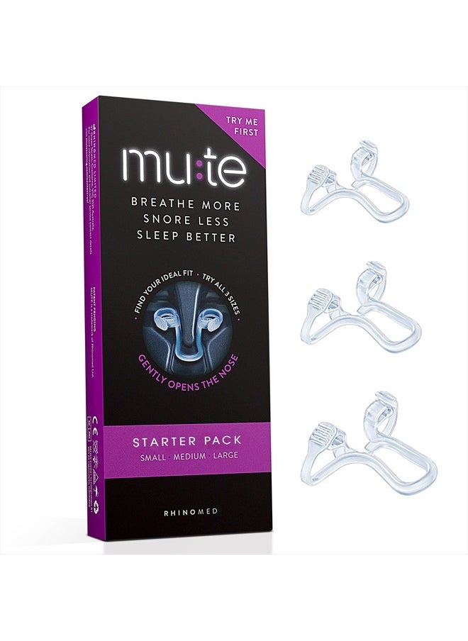 Rhinomed MUTE by Rhinomed Nasal Dilator for Snore Reduction Starter Pack Increases Airflow Anti Snoring Devices Nasal Dilators for Sleeping Transparent Internal Nasal Dilator Snoring Solution  - Image 1